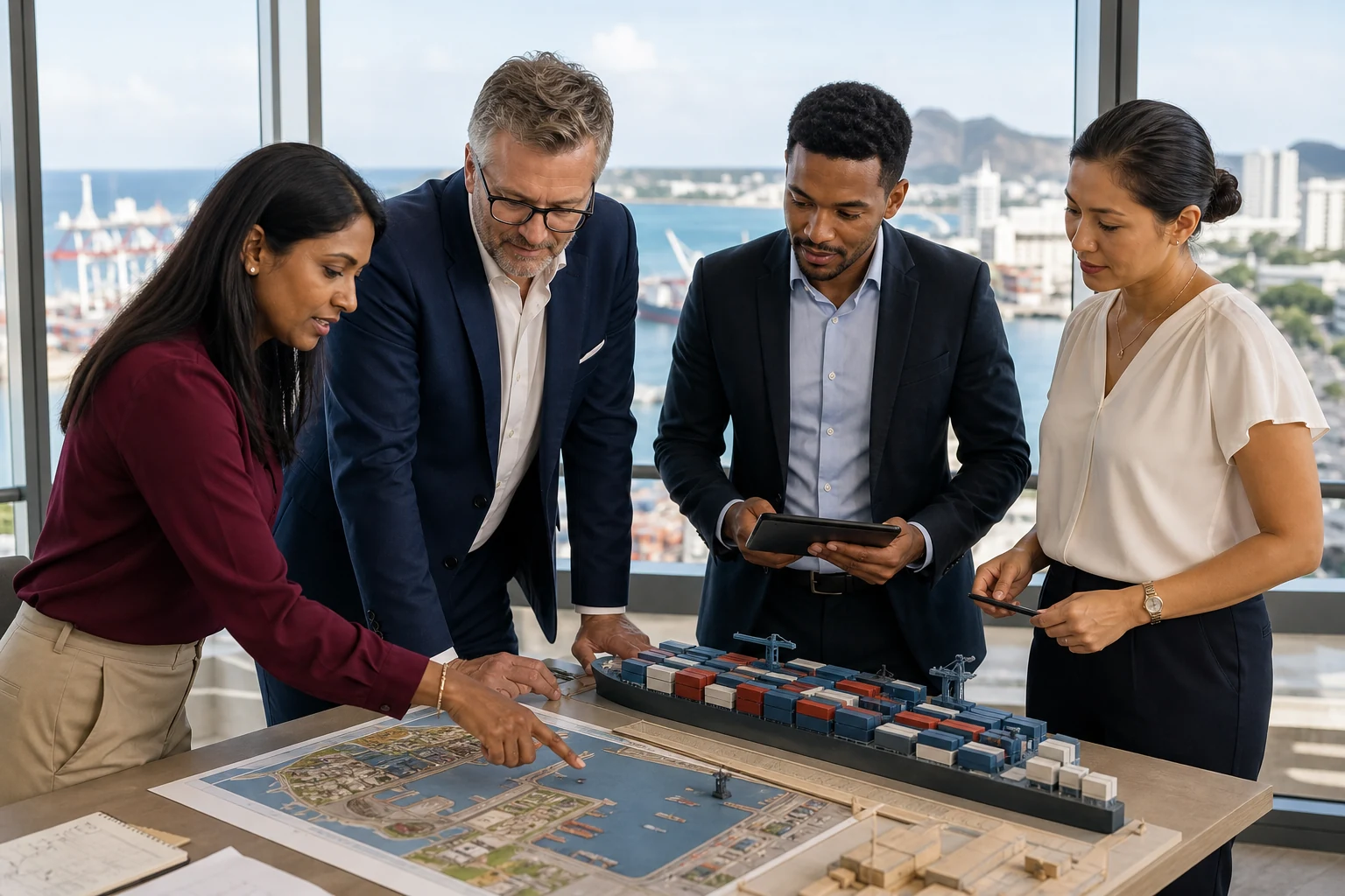 International and Mauritian leaders planning a maritime and logistics venture in Port Louis